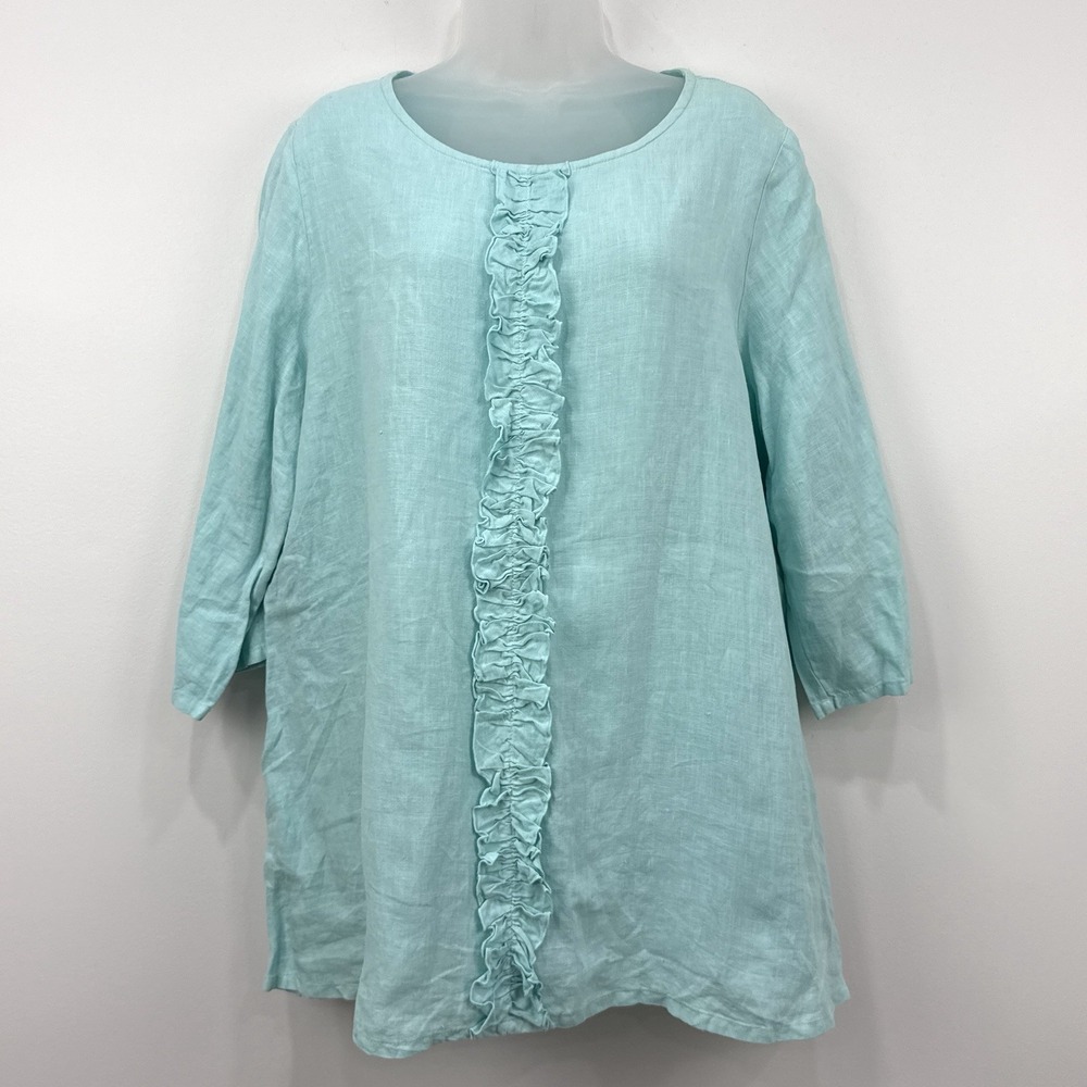 Bryn Walker 100% Linen Top Women's L NWT Coastal Lagenlook Breathable Boxy